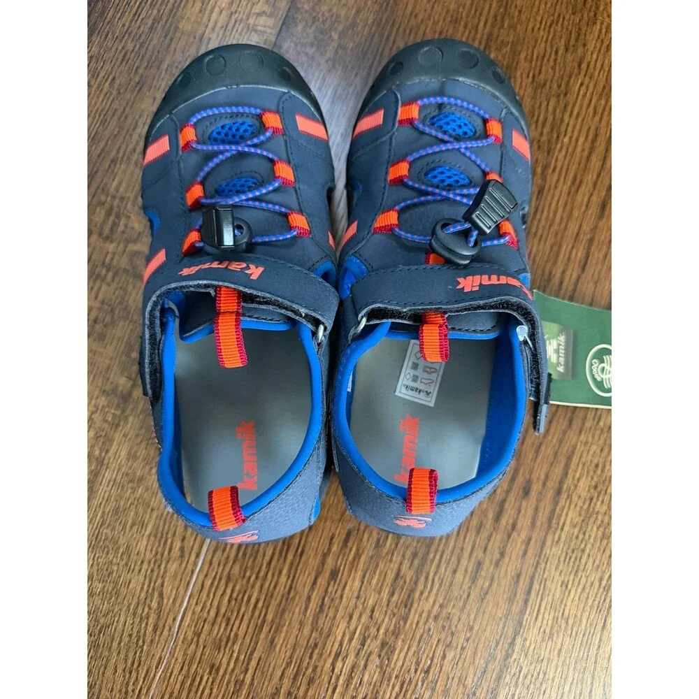 Kamik Mantaray Boys Waterproof Sport Sandals Water Shoes Size 3 Blue NWT NWOB